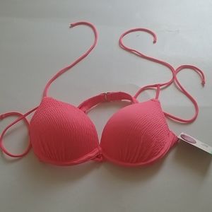 SO Coral Push Up Underwire Bikini Top